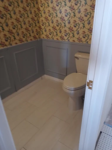 Bathroom trim work example